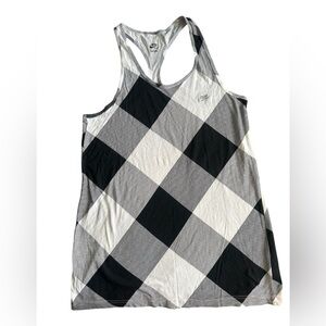 Nike Women's Black and White Plaid Tank Top Checkered